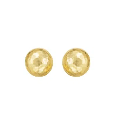 Tresorra 14k Yellow Gold Diamond Cut Faceted Ball Stud Earrings
