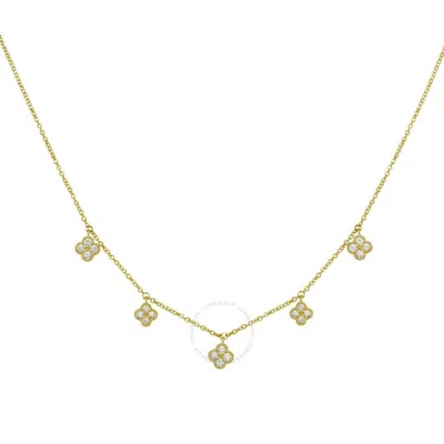Tresorra 14k Yellow Gold Diamond Flower Necklace