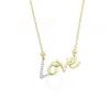 Tresorra 14k Yellow Gold Diamond "love" Necklace In Yellow