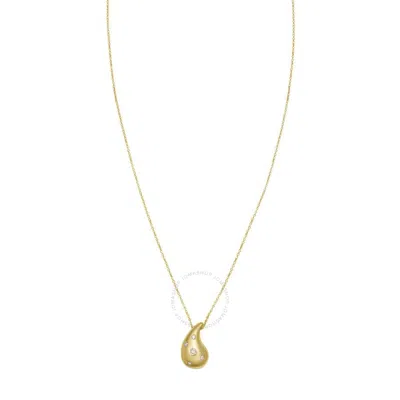Tresorra 14k Yellow Gold Diamond Raindrop Necklace