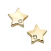 Tresorra 14k Yellow Gold Diamond Star Stud Celestial Earrings In Yellow