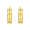 Tresorra 14k Yellow Gold Double Sparkle Spring Hoop Earrings In Yellow