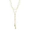 Tresorra 14k Yellow Gold Double Tear Drop Multi-strand Necklace In Yellow