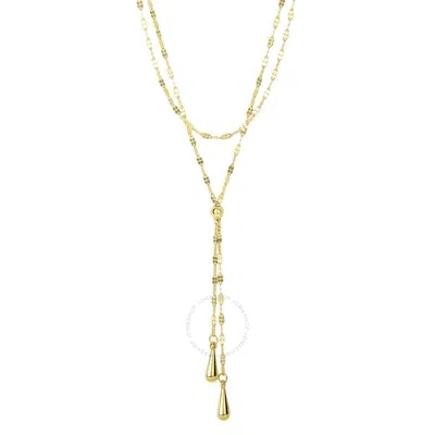 Tresorra 14k Yellow Gold Double Tear Drop Multi-strand Necklace
