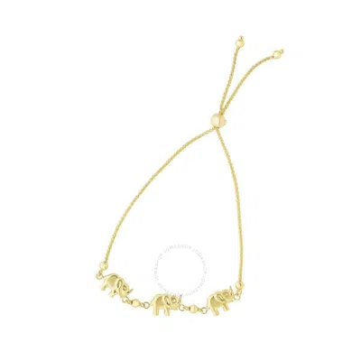 Tresorra 14k Yellow Gold Elephant Friendship Bracelet