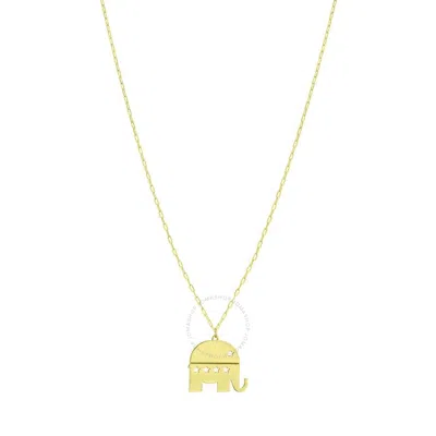Tresorra 14k Yellow Gold Elephant Pendant Necklace