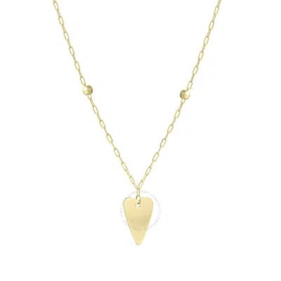 Tresorra 14k Yellow Gold Elongated Heart & Bead Station Necklace