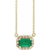 Tresorra 14k Yellow Gold Emerald & Diamond Necklace In Yellow