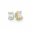 Tresorra 14k Yellow Gold Emerald Cut Earth Mined Diamond Stud  Earrings In Yellow