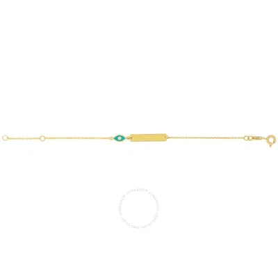 Tresorra 14k Yellow Gold Evil Eye Id Bracelet