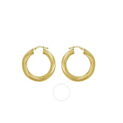 Tresorra 14k Yellow Gold Full Twist Medium Hoop Earrings