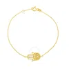 Tresorra 14k Yellow Gold Hamsa Bracelet In Yellow