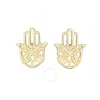 Tresorra 14k Yellow Gold Hamsa Stud Earrings In Yellow