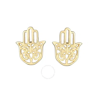 Tresorra 14k Yellow Gold Hamsa Stud Earrings