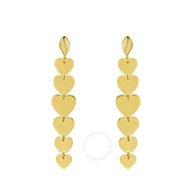 Tresorra 14k Yellow Gold Heart Drop Earrings