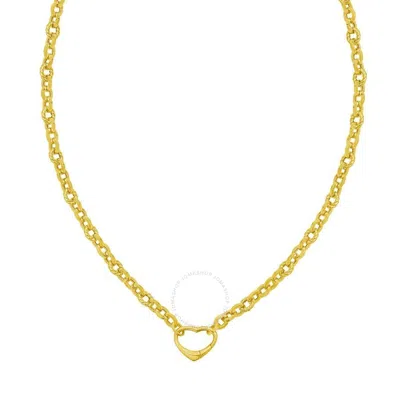 Tresorra 14k Yellow Gold Heart Lock Charm Necklace