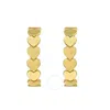 Tresorra 14k Yellow Gold Heart Row C-hoop Earrings In Yellow