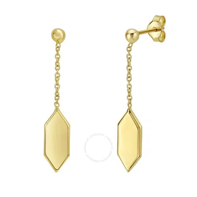 Tresorra 14k Yellow Gold Hexagon Drop Earrings
