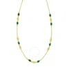 Tresorra 14k Yellow Gold Hexagon Malachite Inlay Links Necklace In Yellow
