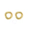 Tresorra 14k Yellow Gold Interlocking Trinity Stud Earrings In Yellow