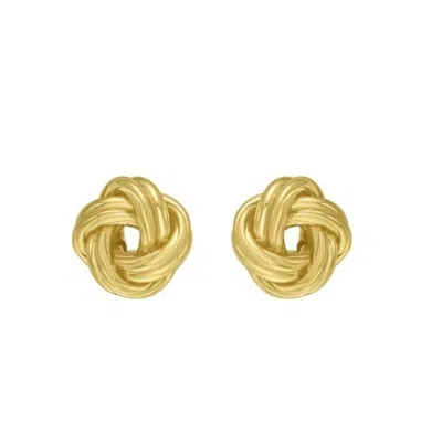 Tresorra 14k Yellow Gold Loveknot Stud Earrings
