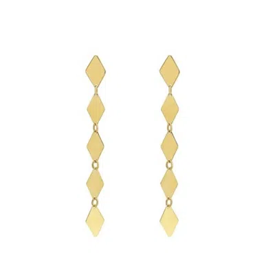 Tresorra 14k Yellow Gold Mirror Kite Link Drop Earrings