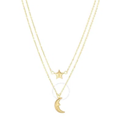 Tresorra 14k Yellow Gold Moon & Star Multi-strand Necklace
