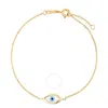 Tresorra 14k Yellow Gold Mop & Enamel Evil Eye Bracelet In Yellow