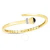 Tresorra 14k Yellow Gold Onyx & Diamond Wrap Hardware Bangle Bracelet In Yellow