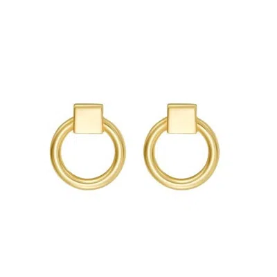 Tresorra 14k Yellow Gold Open Circle Stud Earrings