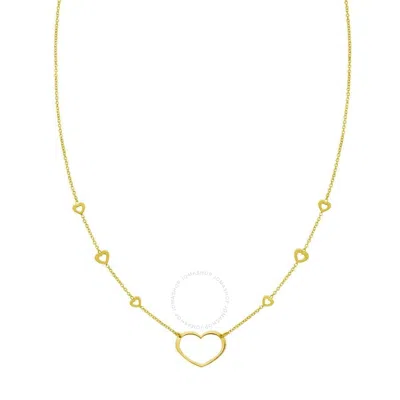 Tresorra 14k Yellow Gold Open Heart Station Necklace