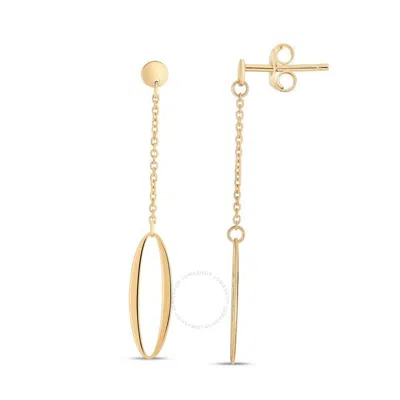 Tresorra 14k Yellow Gold Oval Chain Drop Earrings
