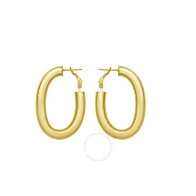 Tresorra 14k Yellow Gold Oval Omega Hoop Earrings