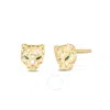 Tresorra 14k Yellow Gold Panther Earrings In Yellow