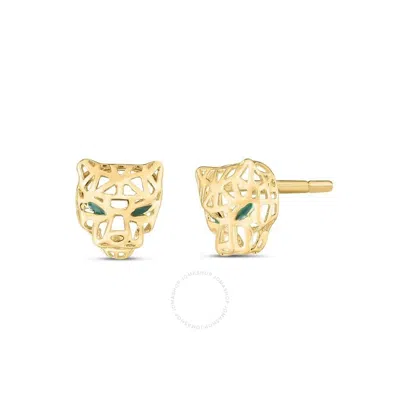 Tresorra 14k Yellow Gold Panther Earrings