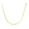 Tresorra 14k Yellow Gold Paperclip Bar Fashion Chain Necklace In Yellow