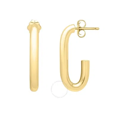 Tresorra 14k Yellow Gold Paperclip Hoop Earrings