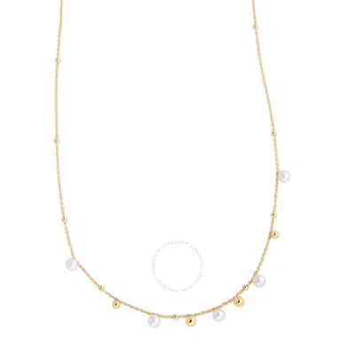 Tresorra 14k Yellow Gold Pearl And Scattered Bead Necklace