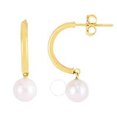 Tresorra 14k Yellow Gold Pearl Half-hoop Earrings