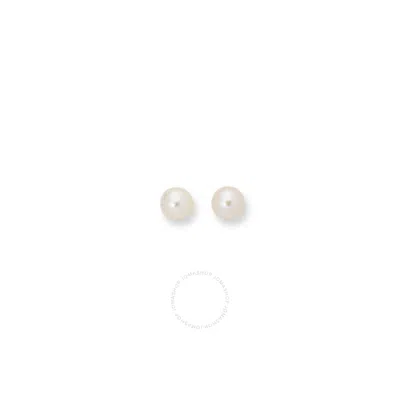 Tresorra 14k Yellow Gold Pearl Stud Earrings In Metallic