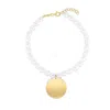 Tresorra 14k Yellow Gold Pearl Tag Charm Bracelet In Yellow