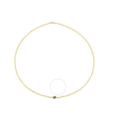 Tresorra 14k Yellow Gold Peridot Mirrored Chain Necklace