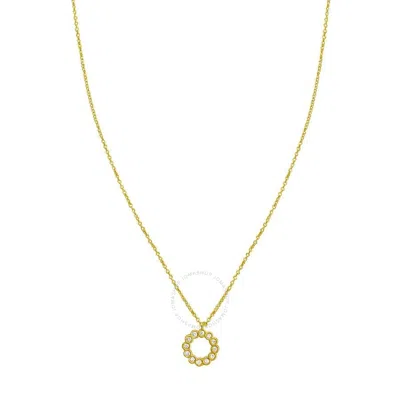 Tresorra 14k Yellow Gold Petite Diamond Circle Necklace