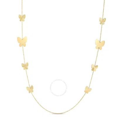 Tresorra 14k Yellow Gold Ppillon Graduated Butterfly Necklace
