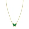 Tresorra 14k Yellow Gold Primavera Malachite Butterfly Necklace In Yellow