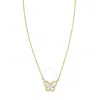 Tresorra 14k Yellow Gold Primavera Mop Butterfly Necklace In Yellow