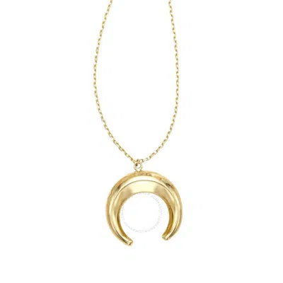 Tresorra 14k Yellow Gold Puffed Crescent Moon Necklace