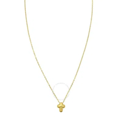 Tresorra 14k Yellow Gold Puffed Mini Cross Pendant