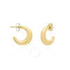 Tresorra 14k Yellow Gold Puffy C Hoop Earrings In Yellow
