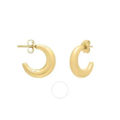 Tresorra 14k Yellow Gold Puffy C Hoop Earrings